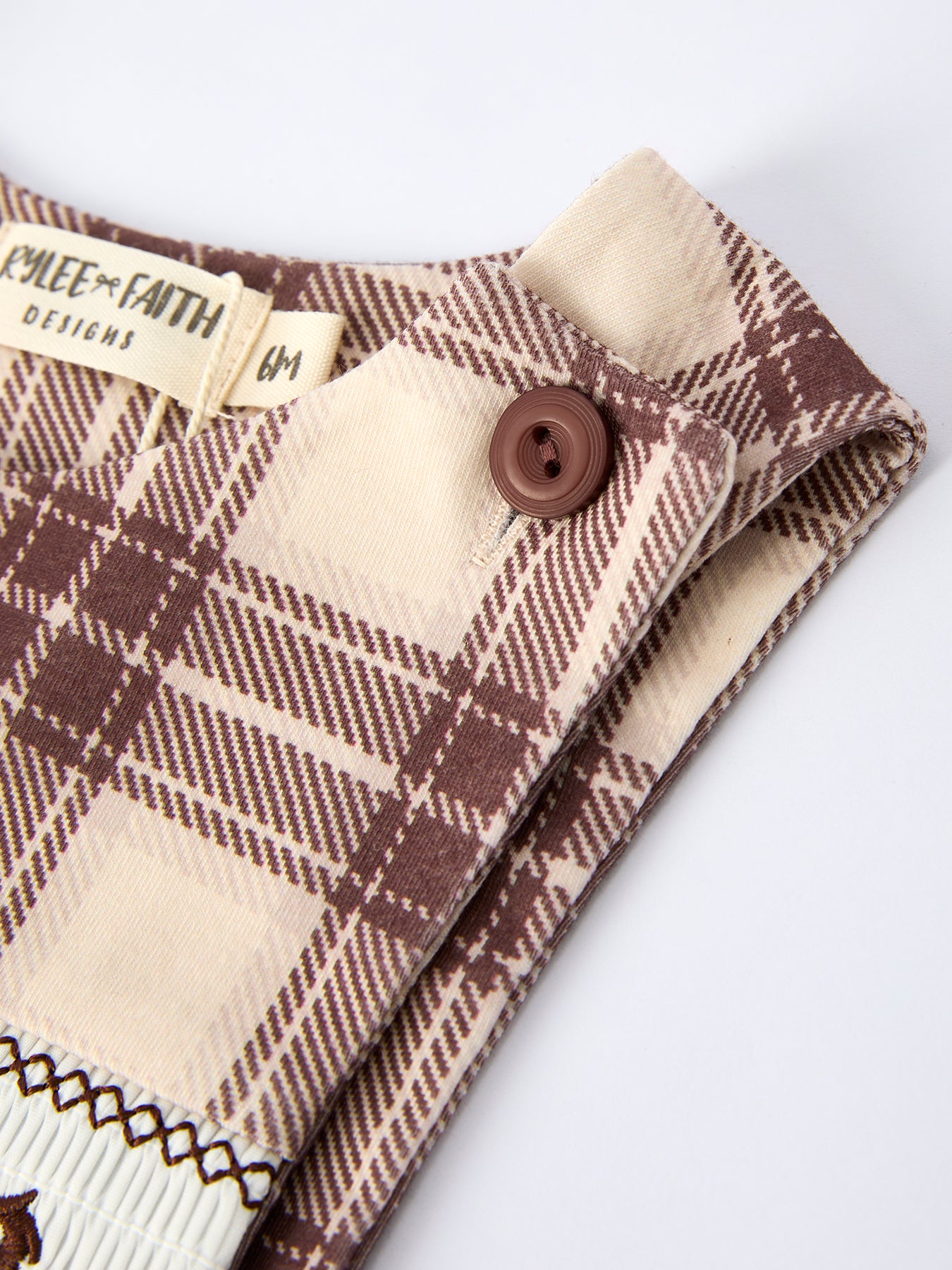 Western Horse Embroidered Smocked Plaid Baby Boy Romper -