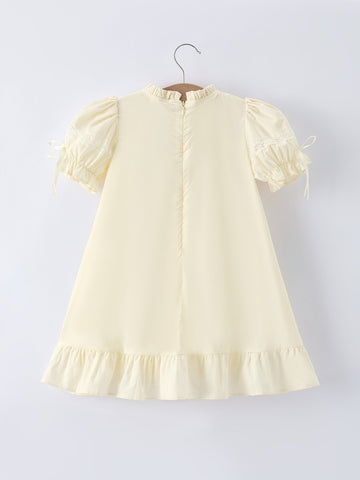 Embroidered Lace Girls' Short-sleeved Dress