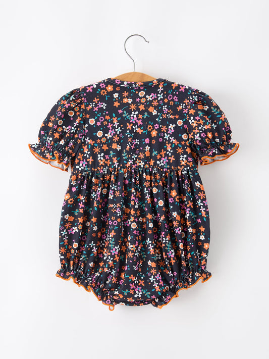 Fall Orange Floral Baby Bubble -