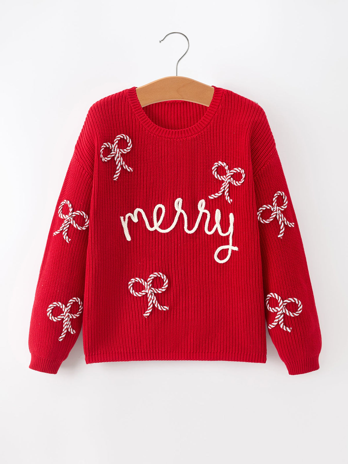 Mom and Me Winter Christmas Red "merry" Pullover Sweater -