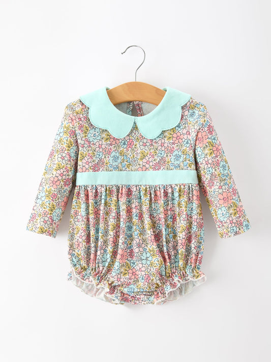 Mint Floral Baby Bubble Petals Collar -
