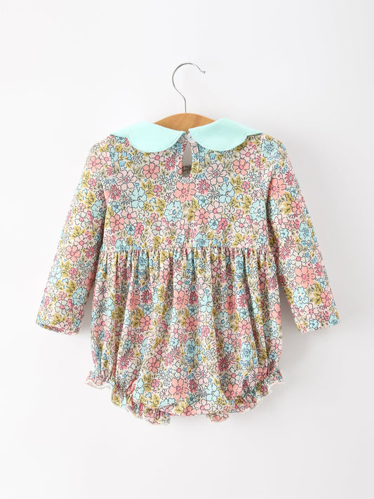 Mint Floral Baby Bubble Petals Collar -