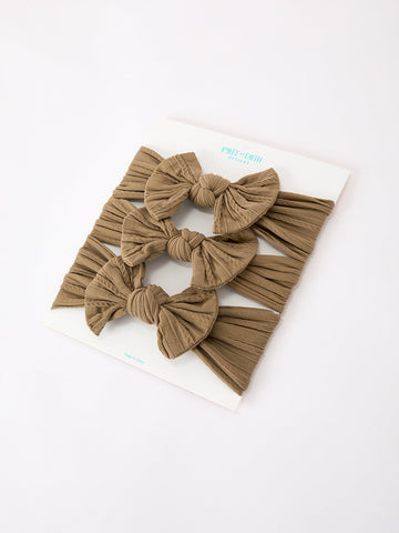 Baby Girl Bow Headband Same Color 3 Piece Set