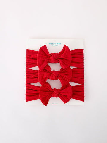 Baby Girl Bow Headband Same Color 3 Piece Set