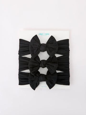 Baby Girl Bow Headband Same Color 3 Piece Set