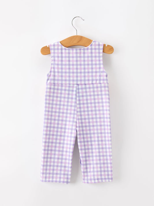 Halloween Ghost Plaid Smocked Baby Boy Romper -