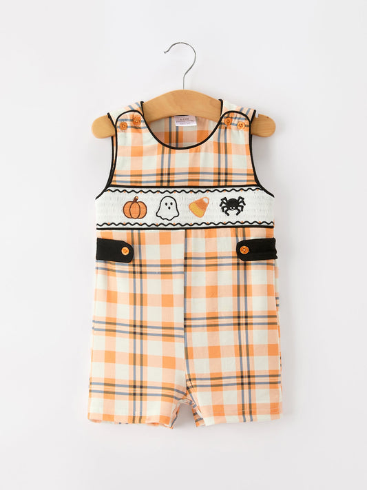 Halloween Plaid Boys JonJon Romper -