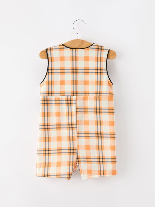 Halloween Plaid Boys JonJon Romper -