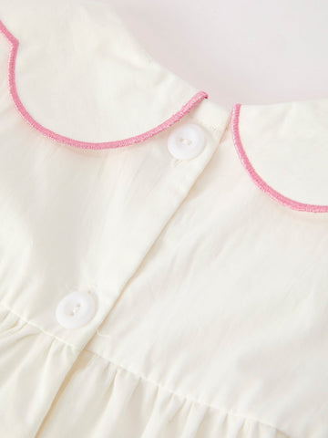 Pink Cross Bishop Christening Girls Dress