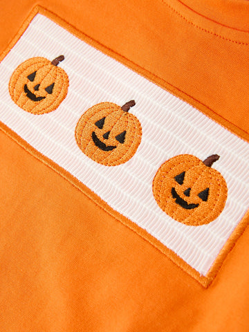 Halloween Pumpkin Plaid Boys Pants Set