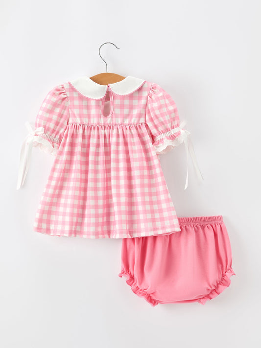 Halloween Ghost Embroidered Girls Bloomer Set Peter Pan Collar -