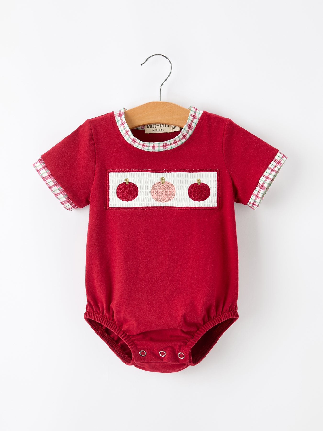 Fall Pumpkin Embroidery Baby Boy Romper -