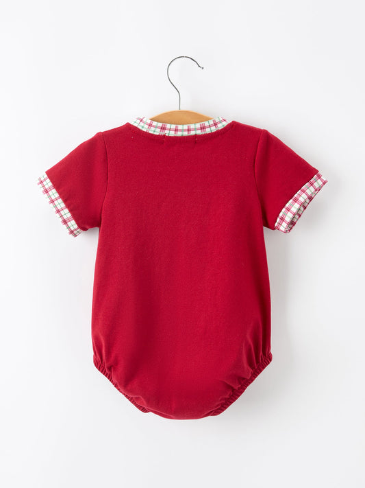 Fall Pumpkin Embroidery Baby Boy Romper -