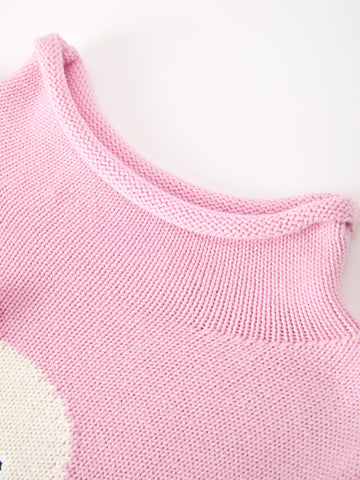 Girls Ghost Bow Knit Sweater Halloween Cute Embroidered Pullover
