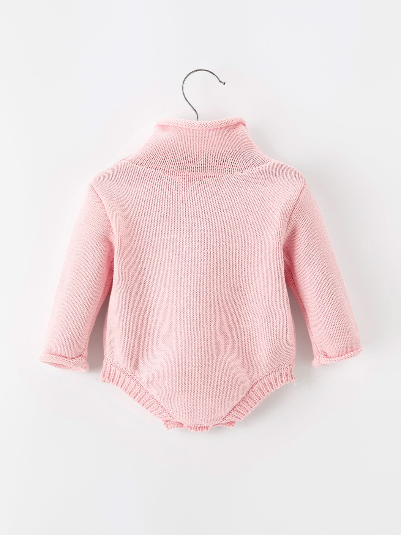 Christmas Candy Cane Bow Knit Baby Girls Romper -