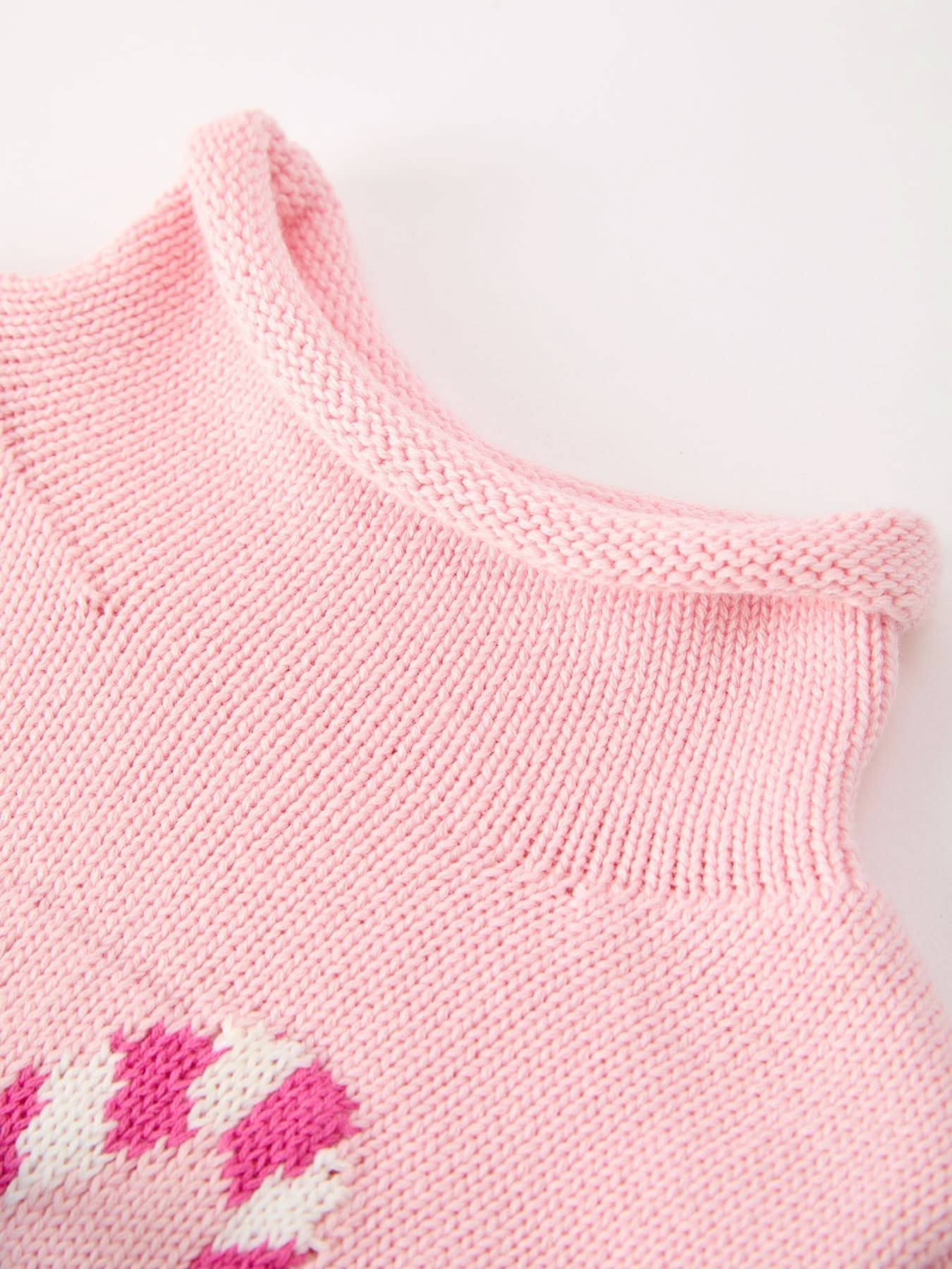 Christmas Candy Cane Bow Knit Baby Girls Romper -