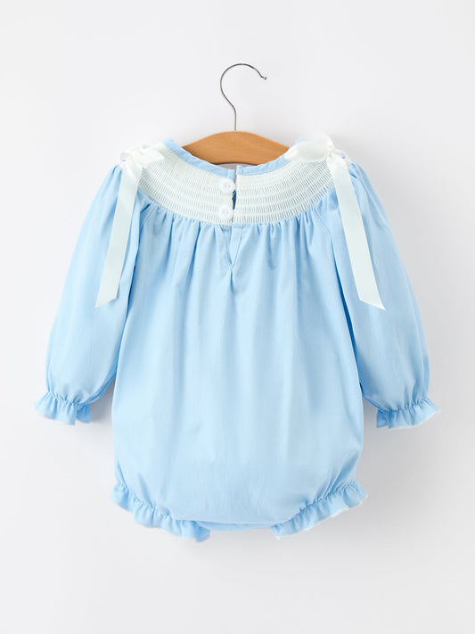 Christmas Nativity Smocked Baby Bubble Romper -