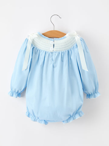 Christmas Nativity Smocked Baby Bubble Romper