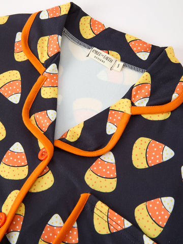 Halloween Candy Corn Mommy and Me Pajama Set Matching Lounge Set