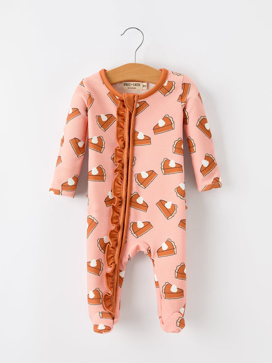 Girls Thanksgiving Pumpkin Pie Baby Girls Sleeper -