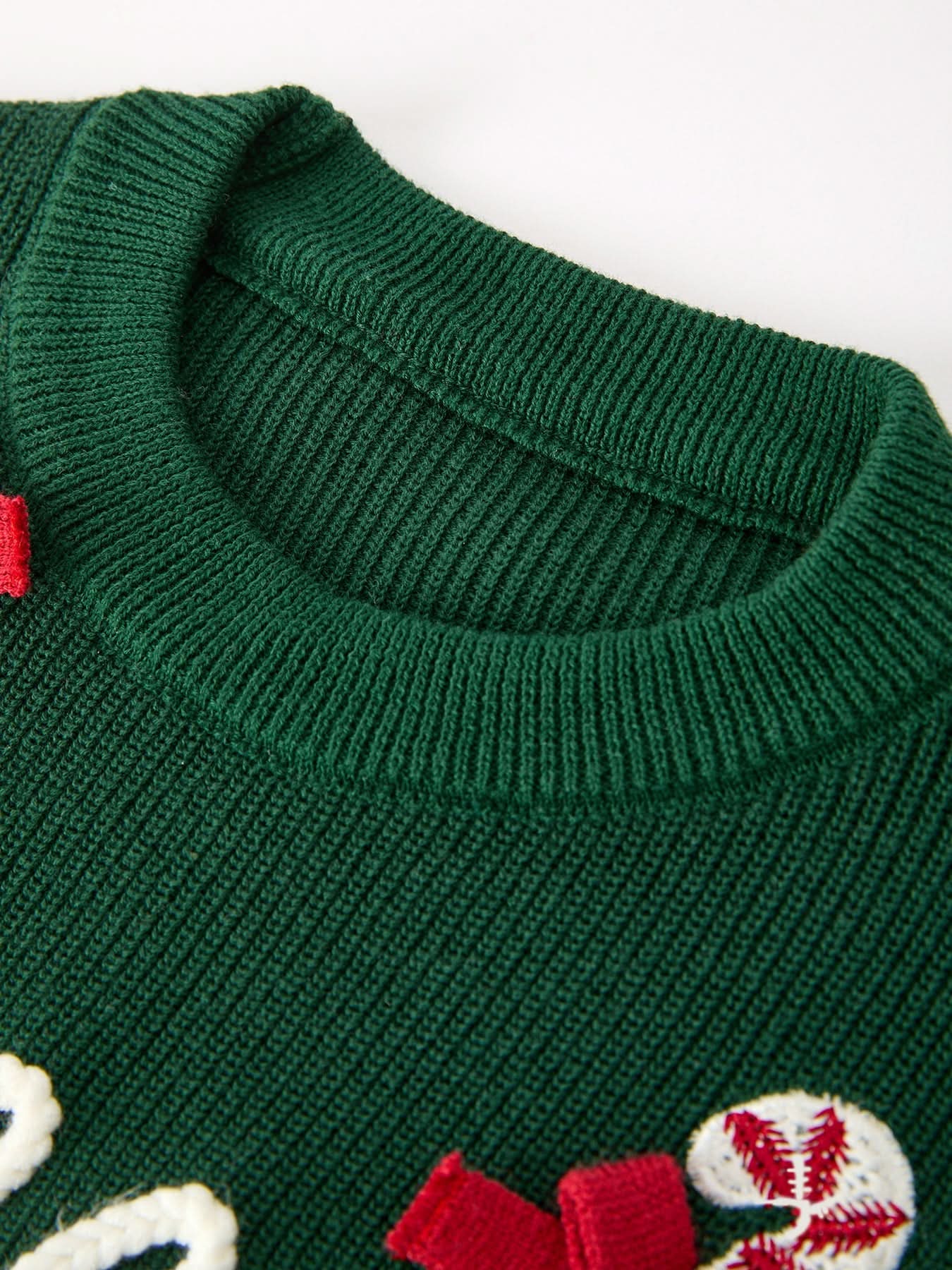 Girls Christmas Jolly Candy Cane Bow Knit Sweater -