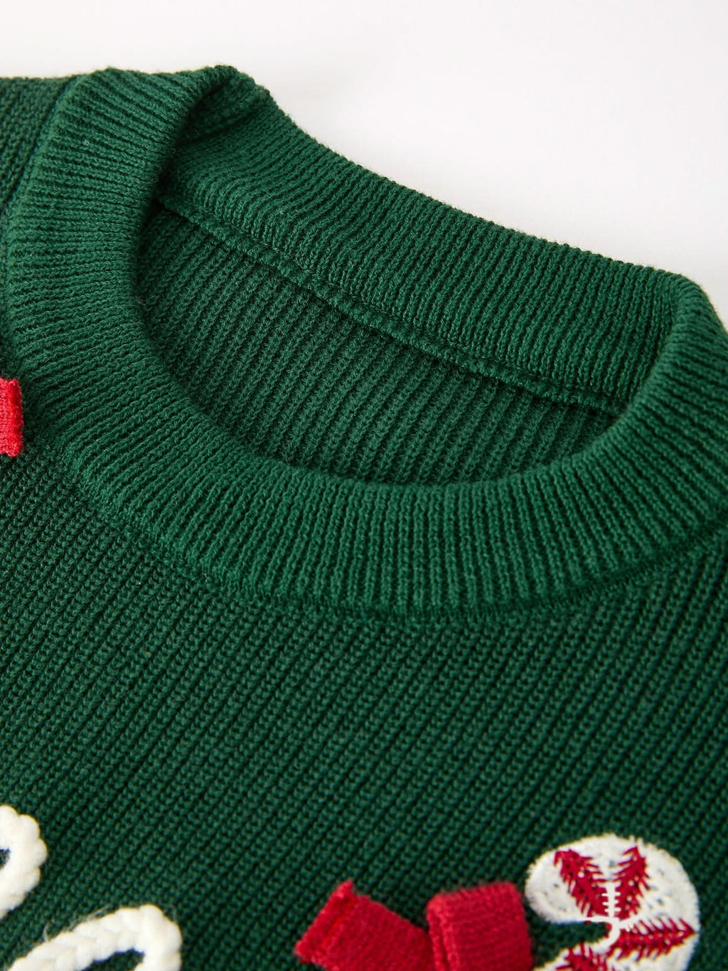 Girls Christmas Jolly Candy Cane Bow Knit Sweater -