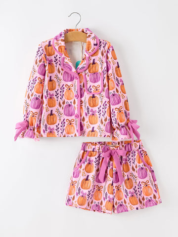 Mommy & me Halloween Pumpkin Pajama Set