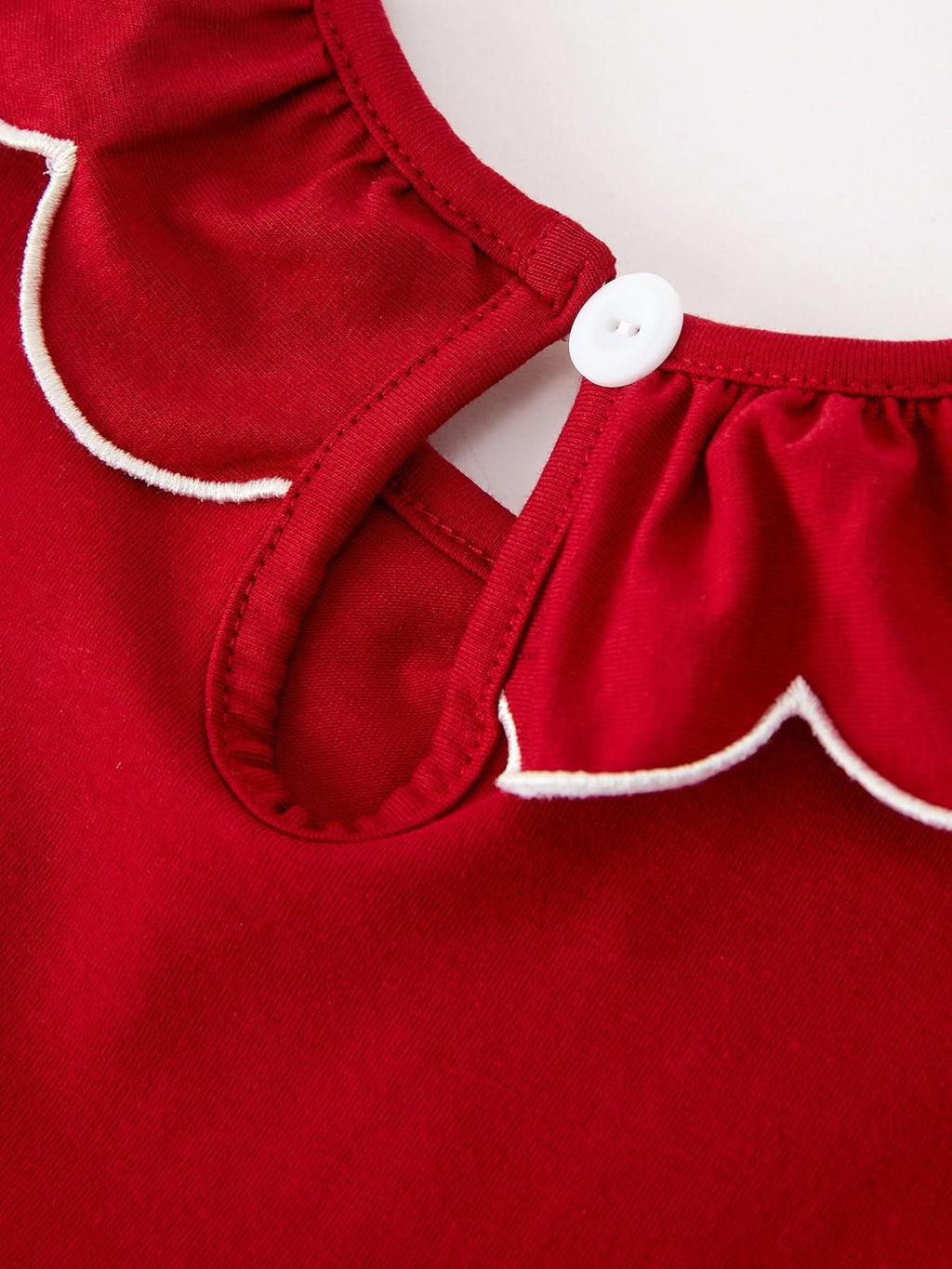Girls Christmas Reindeer Smocked Red Bow Dress -