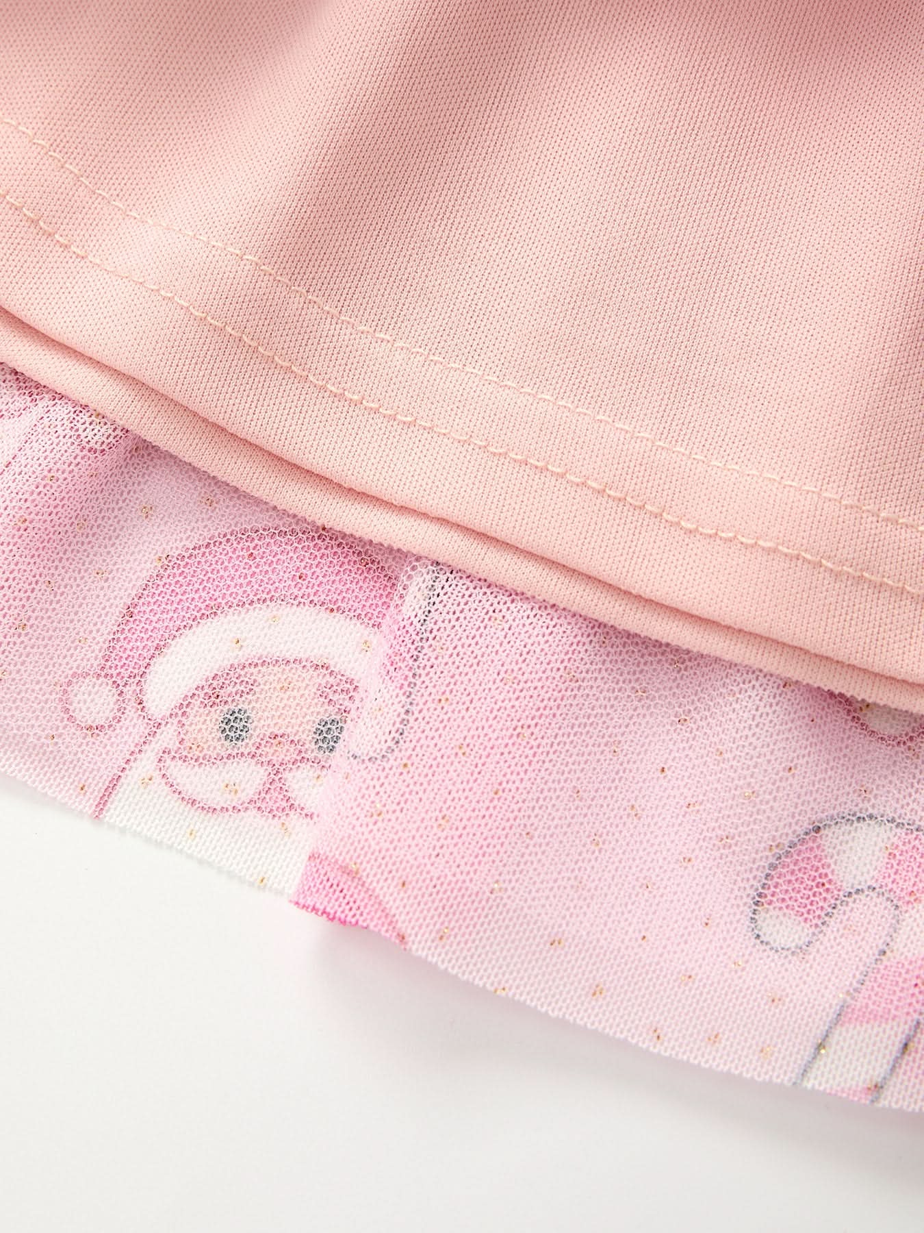 Girls Pink Christmas Santa Candy Cane Print Tutu Skirt -