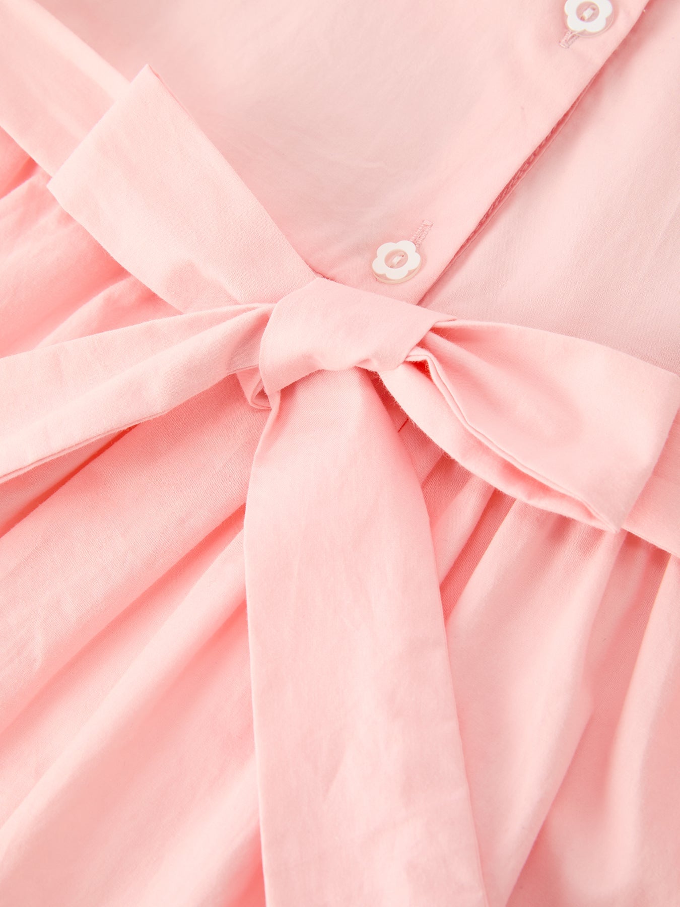 Fall Girls Pink Floral Embroidered Smocked Peter Pan Collar Dress