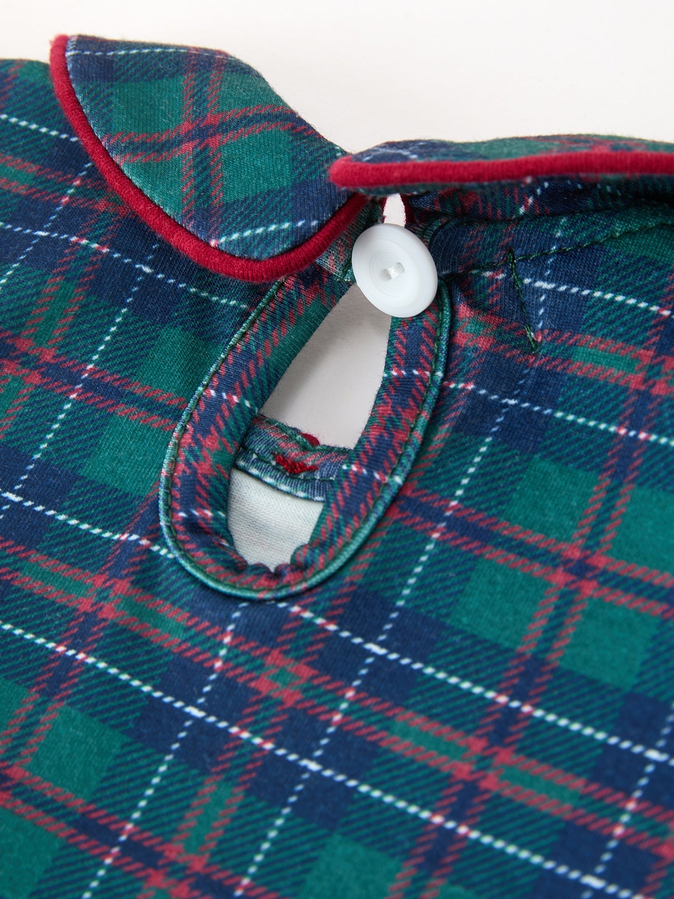 Christmas Baby Boys Plaid Smocked Peter Pan Collar Bubble Romper -