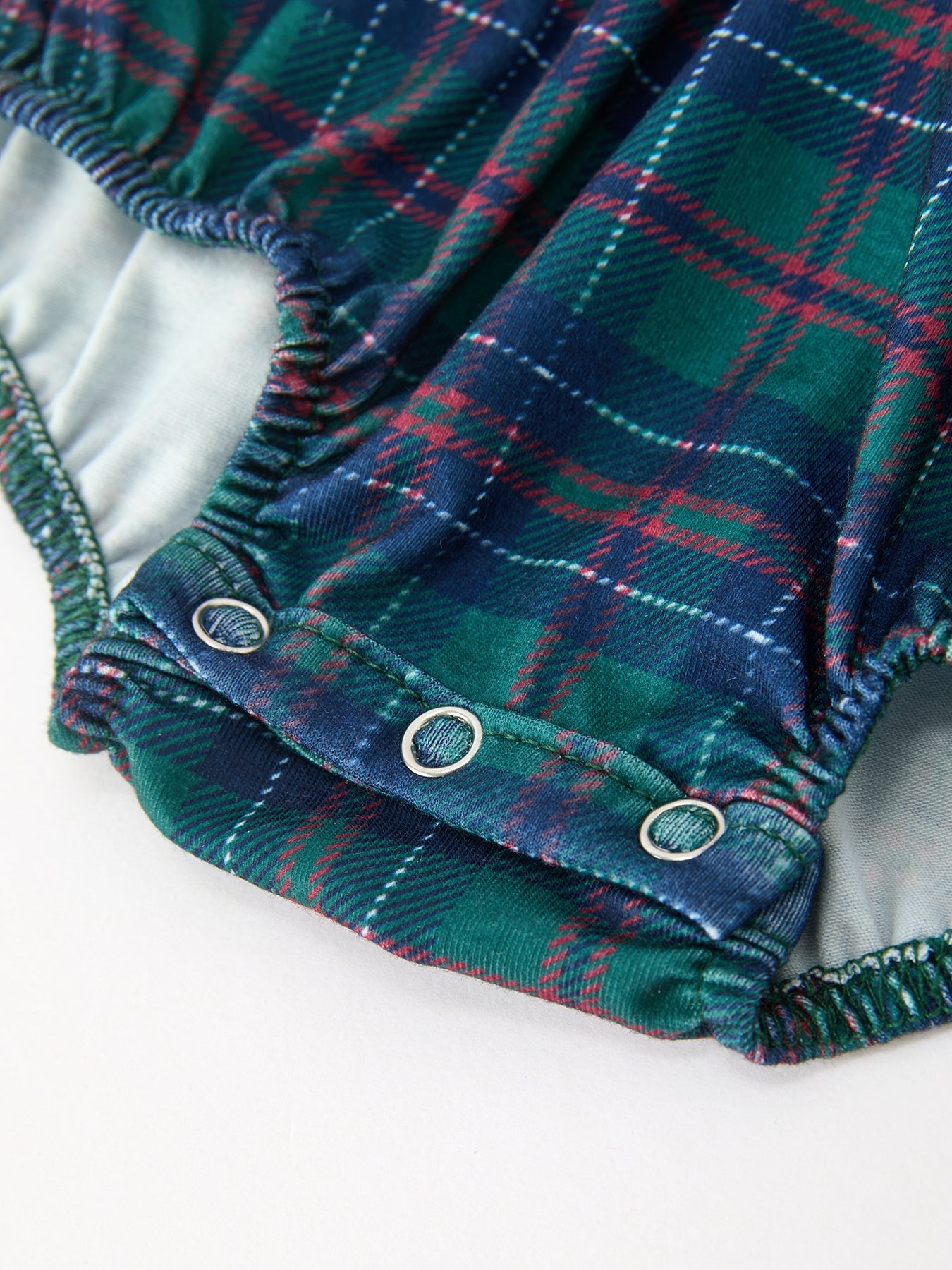 Christmas Baby Boys Plaid Smocked Peter Pan Collar Bubble Romper -