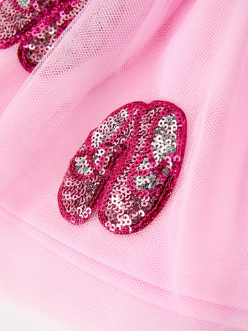 FALL Girls Pink Sequin Ballet Slipper Tulle Tutu Skirt