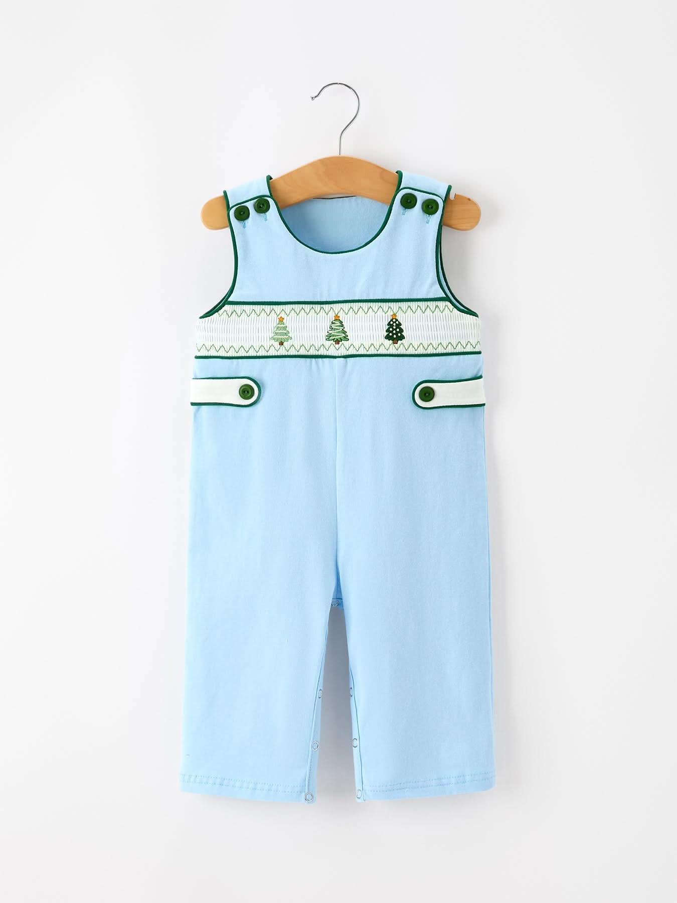 Christmas Boys Blue Christmas Tree Embroidered JonJon -