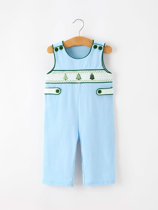 Christmas Boys Blue Christmas Tree Embroidered JonJon -