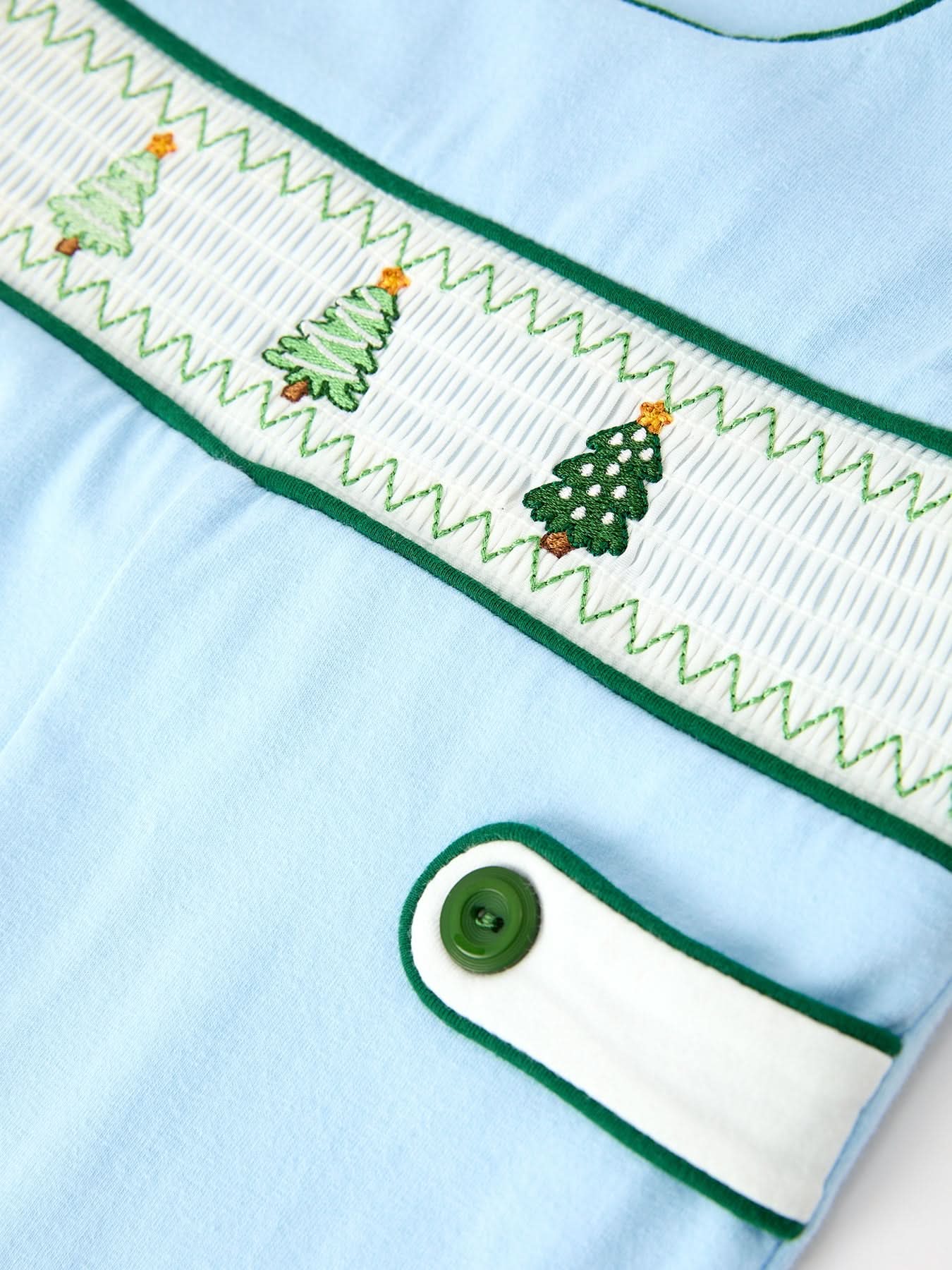 Christmas Boys Blue Christmas Tree Embroidered JonJon -
