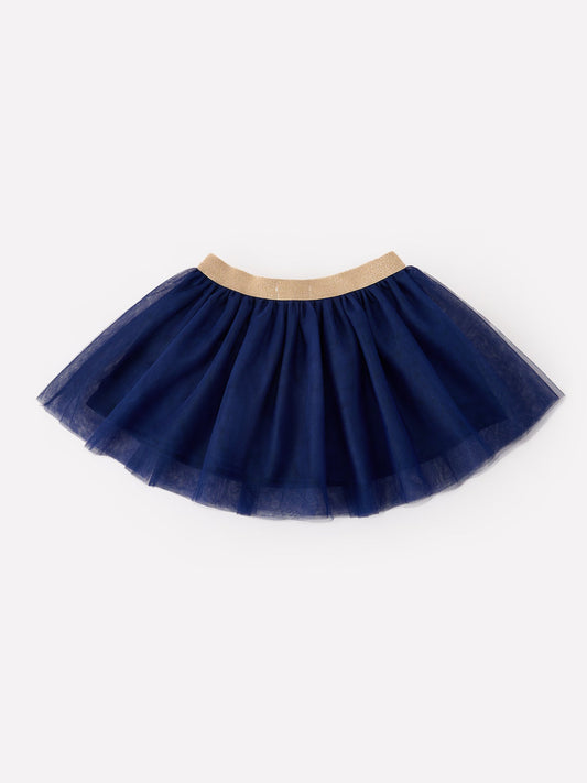 FALL Girls Navy Fox Sequin Tulle Tutu Skirt -