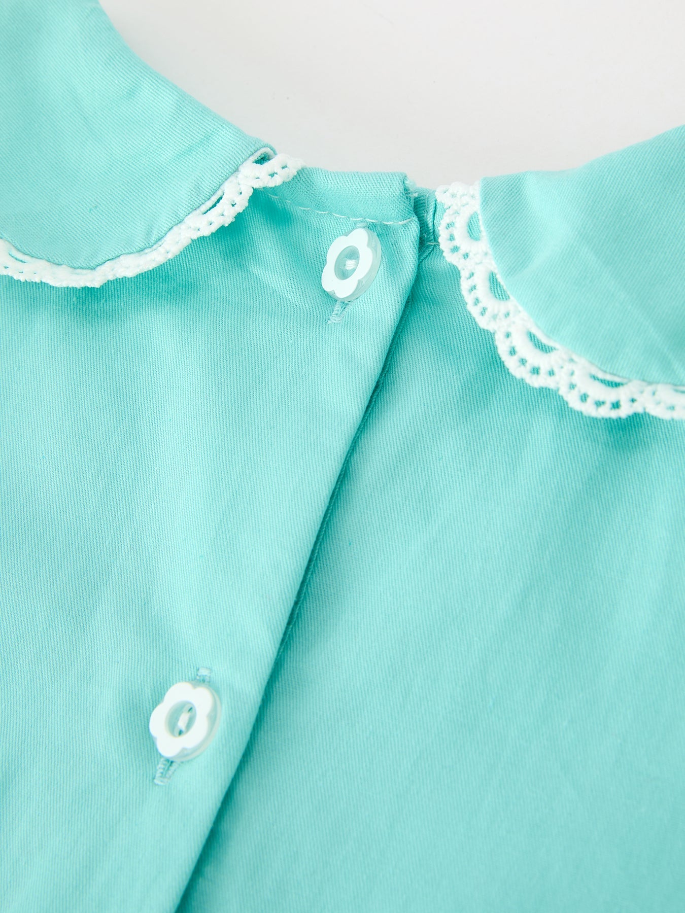 FALL Girls Aqua Floral Embroidered Smocked Dress -