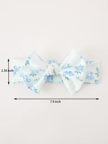 FALL Baby Girls Blue Floral Bow Headband -