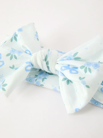 FALL Baby Girls Blue Floral Bow Headband -