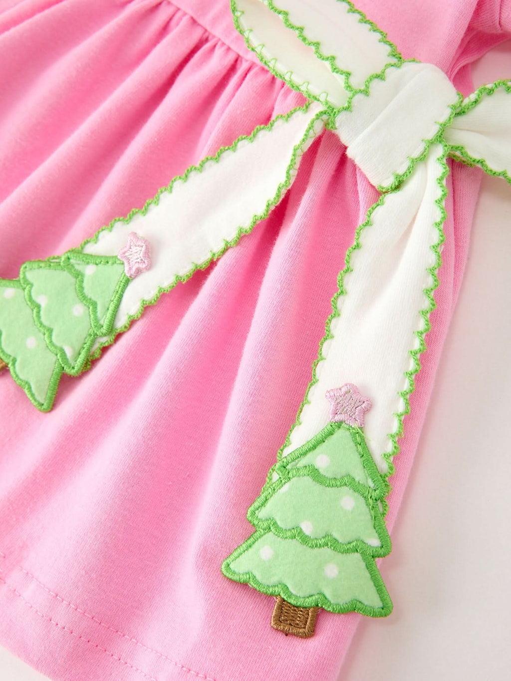 Baby Girls Christmas Pink Bow Christmas Tree Top & Bloomer Set -