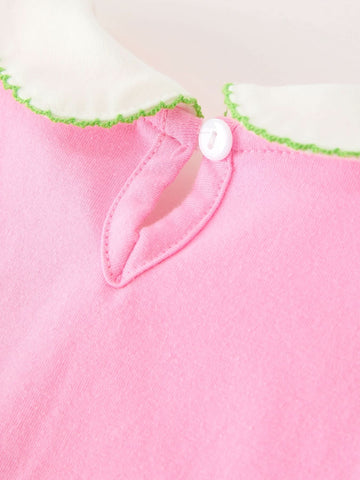 Baby Girls Christmas Pink Bow Christmas Tree Top & Bloomer Set -