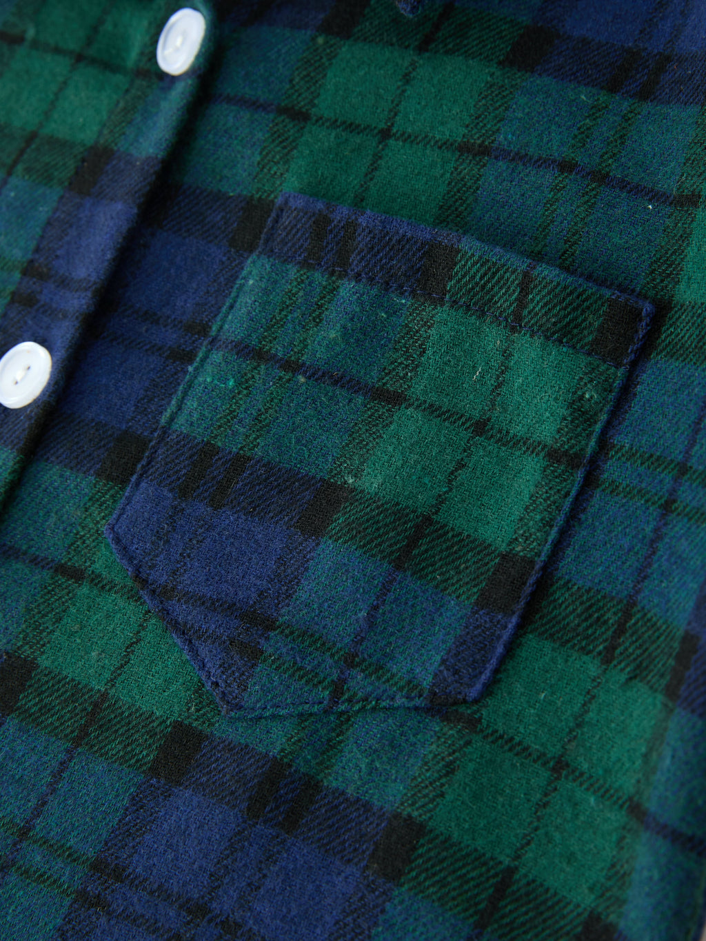 Christmas Boys Green & Navy Plaid Button Down Shirt -