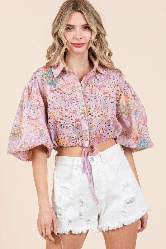 GeeGee Eyelet Crop Top - SwagglyLife Home & Fashion