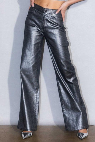 Vibrant M.i.U Metallic High Rise Wide Jeans
