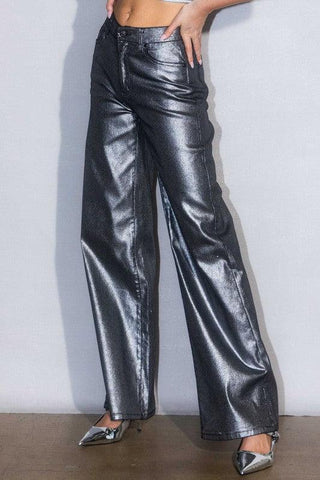 Vibrant M.i.U Metallic High Rise Wide Jeans