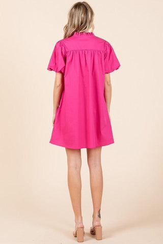 GeeGee Piping Detailed Babydoll Mini Dress