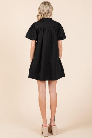 GeeGee Piping Detailed Babydoll Mini Dress