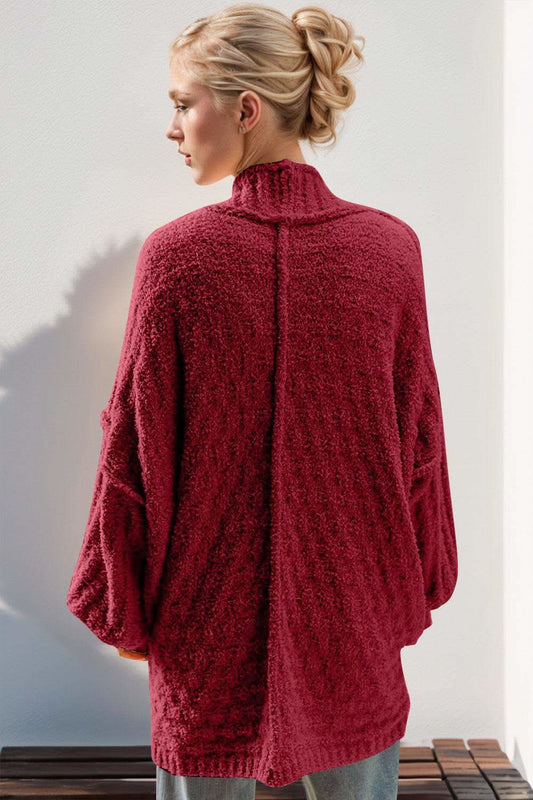Double Take Full Size Open Front Long Sleeve Cardigan in - photo