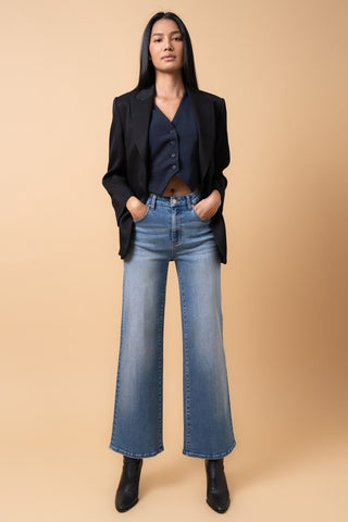 HIGH RISE RELAXED WIDE LEG in MEDIUM DENIM - photo